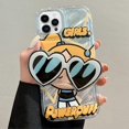 thumbnail image 1 of Funda para iPhone 12 Pro con diseño de dibujos animados kawaii, con forma de gafas de sol, soporte con agarre para los dedos, diseño para mujeres y niñas, funda protectora para iPhone 12 Pro, 1 of 5