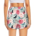 thumbnail image 4 of Xecao's Roses and Butterflies for a double-layer running short for women, perfect for gym, tennis, and more, featuring a convenient pocket., 4 of 9