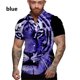 thumbnail image 3 of Camisas de playa de manga corta de moda para hombres Camisa hawaiana con estampado 3D de tigre para hombres Camisas casuales de talla grande con botonadura sencilla, 3 of 5