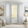 thumbnail image 4 of Fmbmuo Room Darkening Curtains for Living Room UV Resistant White Satin Decorations， Minimalist Thermal Insulation 1 pcs Rod Pocket Window Curtains， Bedroom/Living Room,98 Inch, 4 of 5
