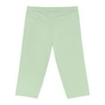 thumbnail image 6 of Mint Green Women's Capri Leggings - Tea Creen Lightweight Poly-Span Casual Solid Color Print Activewear 9, 6 of 8