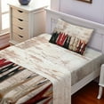 thumbnail image 2 of Ambesonne Western Fitted & Top Sheet Set with Sham, Rustic Wild West Boots Art, Beige Black and Red, 2 of 5