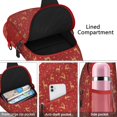thumbnail image 4 of Sling Backpack,Red Christmas Golden Reindeer Pattern Sling Bag with Water Bottle Holder,Waterproof Sling Bag for Men/Women with Headphone Jack for Hiking,Travel, 4 of 6