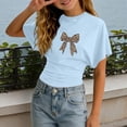 thumbnail image 2 of WhouRiu Girls Bow Graphic Tees Kids Short Sleeve Crew Neck Tshirt Comfortable Cute Casual Summer T Shirts,11-12 Years, 2 of 4