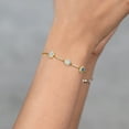 thumbnail image 4 of Gem Stone King 18K Yellow Gold Plated Silver Bracelet Persian Blue Moissanite Aquamarine (1.52 Cttw), 4 of 4
