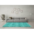thumbnail image 3 of Ahgly Company Indoor Rectangle Trellis Turquoise Blue Modern Area Rugs, 8' x 12', 3 of 4
