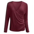 thumbnail image 4 of EHQJNJ Women's Spring Tops Simple Long Sleeved V Neck Pullover Women's Sweater Tops Autumn and Winter Going Out Tops for Women Long Sleeve Summer Tops, 4 of 4