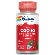 Solaray Pure CoQ-10 200 mg | Healthy Heart Function & Cellular Energy Support | Enhanced with Herb Blend | 30 VegCaps