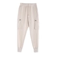 thumbnail image 4 of Atogsazn Mens Athletic Cargo Sweatpants Casual Elastic Waist Drawstring Pants Loose Solid Color Pants Beige M Fashion, 4 of 4