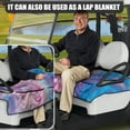 thumbnail image 5 of Renewold Golf Cart Seat Blanket with Pockets Soft Quick Dry Golf Cart Towel Seat Cover Keeps Seat Comfort Fits for 2 Person Club Cars and All Weather, Marble Violet Pink Blue, 5 of 7