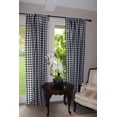 thumbnail image 3 of Poplin Gingham Checkered Light Filtering Window Curtain 56 inch Wide Black and White, 3 of 5