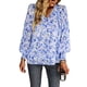 thumbnail image 3 of Camisa Suave, Blusa De Mujer Cómoda Transpirable Estampado Floral Escote En V Para Fiesta Para Citas ANGGREK  Otros, 3 of 7
