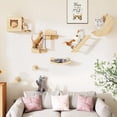 thumbnail image 2 of Cat Wall Shelves and Perches for Wall, Solid Wood Wall Mounted Cat Furniture, Set of 9 Cat Climbing Shelves with Moon Cat Wall House, Cat Wall Steps, Ladder, Scratching Post, Cat Hammock, 2 of 7