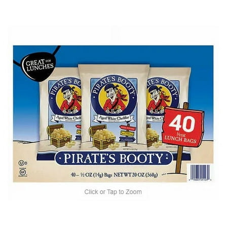 Pirate's Booty Aged White Cheddar Puffs (0.5oz / 40pk)