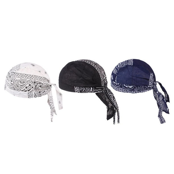 3pcs Durag Skull Cap Pérdida De Cabello Pañuelo De Cabeza Pañuelo Musulmán Turbante Sunnimix Algodón Unisex Durag