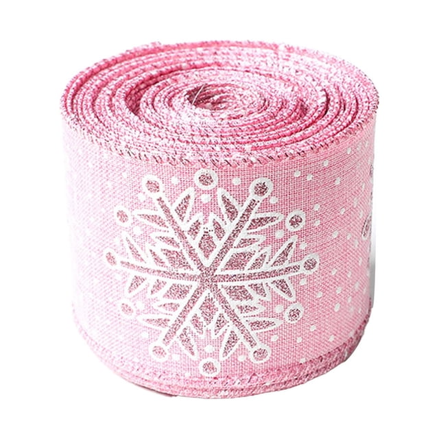 Mashaouyo Home Decor 10yd/960in Christmas Decorative Polyester Ribbon Christmas Tree Atmosphere Decoration Ribbon Snowflake Print Gift Packaging Ribbon