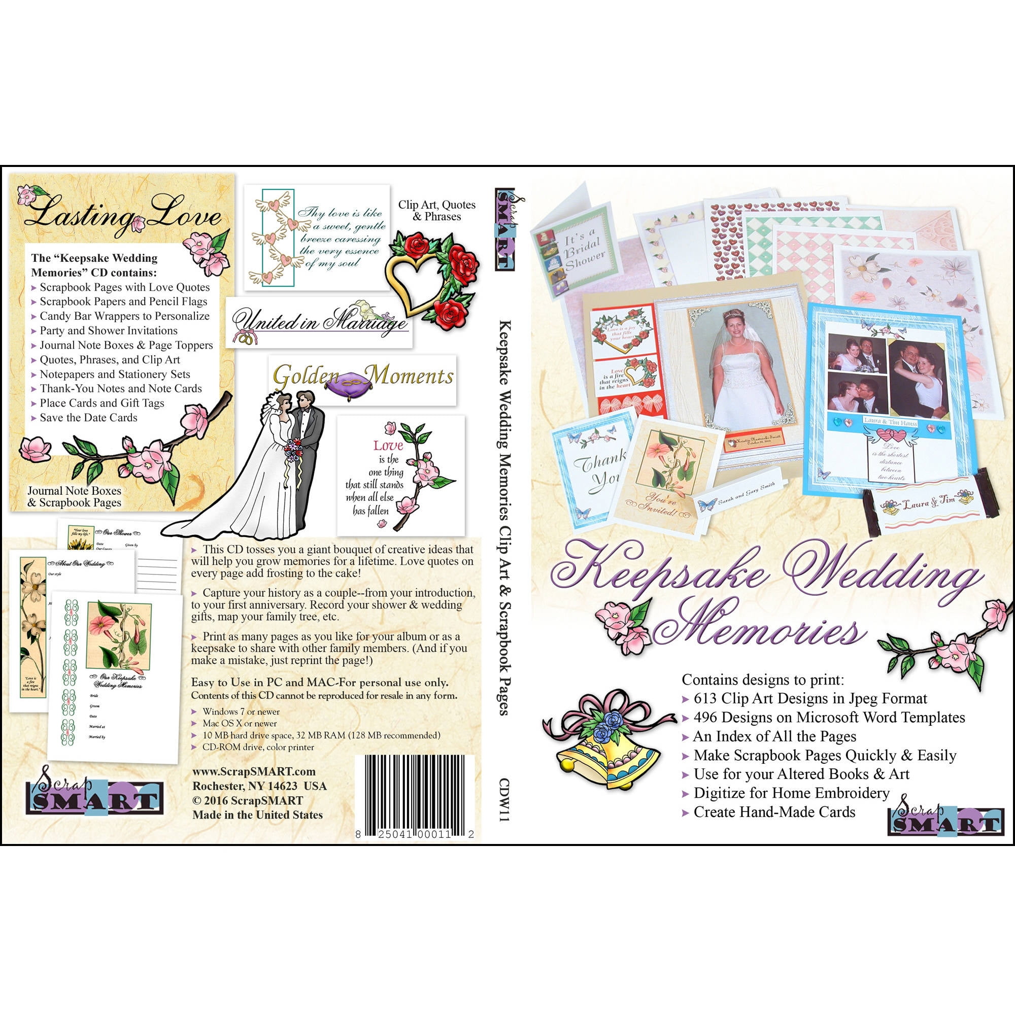 Scrapsmart Keepsake Wedding Clip Art Cd Rom 613 Designs Quilt