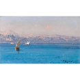 thumbnail image 2 of Fausto Zonaro 24x16 Gold Ornate Framed and Double Matted Museum Art Print Titled - The Aegean Coast (1904), 2 of 4