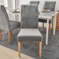 thumbnail image 4 of Dining Room Chair Slipcover,Stretch Velvet Chair Covers Universal Removable Washable Anti-Dust Soft Parsons Chair Protector for Hotel Kitchen Wedding Ceremony-2-A, 4 of 9