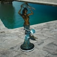 thumbnail image 3 of Nifao Mermaid Holding Shell Outdoor Fountain Statue, Bronze Garden Water Feature Sculpture for Patio & Garden – Garden Outdoor Decor Sculpture, 14"L x 24"W x 43"H, 3 of 14