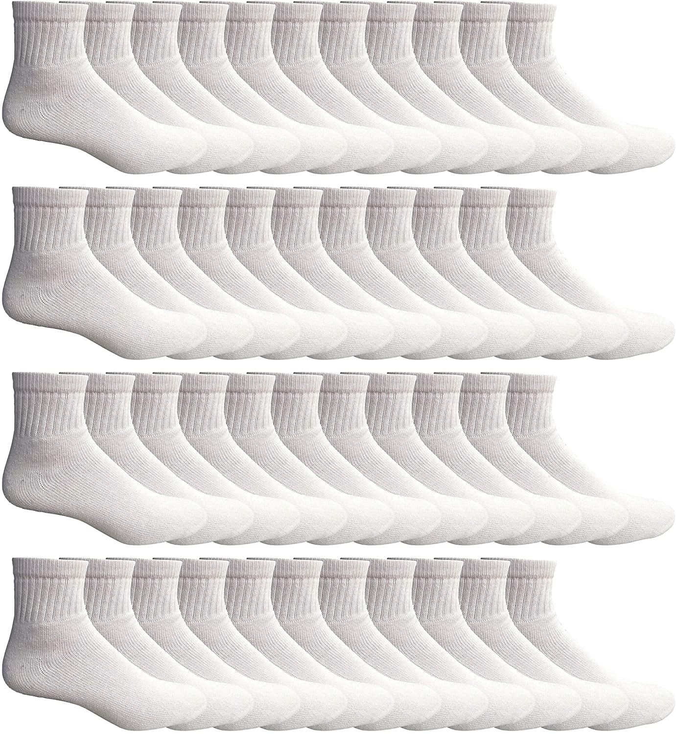 SOCKS'NBULK 60 Pairs Wholesale Bulk Sport Cotton Crew, Ankle, Tube