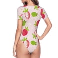 thumbnail image 4 of Naloa Hand Drawn Strawberry Women's Short-Sleeved Onesie, One-Piece Swimsuit for Parties, dates, clubs - Large, 4 of 9
