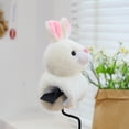 thumbnail image 6 of Plush Bunny Toy Soft Stuffed Animal with Pink Ears and Fluffy Coat, Cute Rabbit Doll for Party Decor, Home Decoration, Gift for Women, Stress Relief Companion, 6 of 8