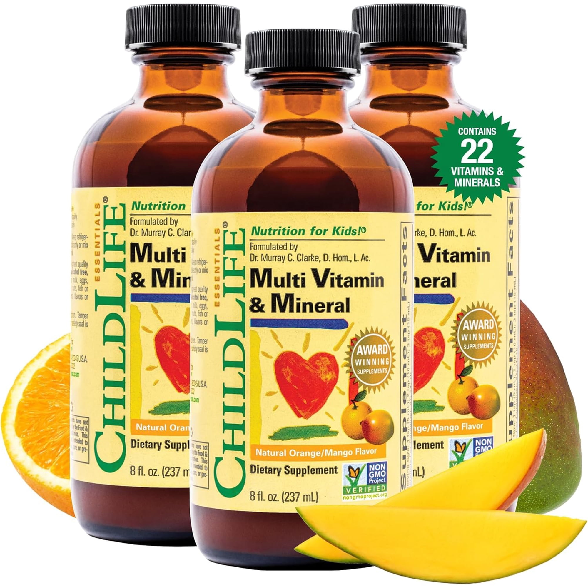 Childlife Essentials Multi Vitamin And Mineral Natural Orange Mango 8 oz- 3 Pack