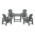 thumbnail image 2 of WestinTrends Malibu Kids 5-Piece HDPE Outdoor Patio Round Dining Table and Chairs Set, Gray, 2 of 15