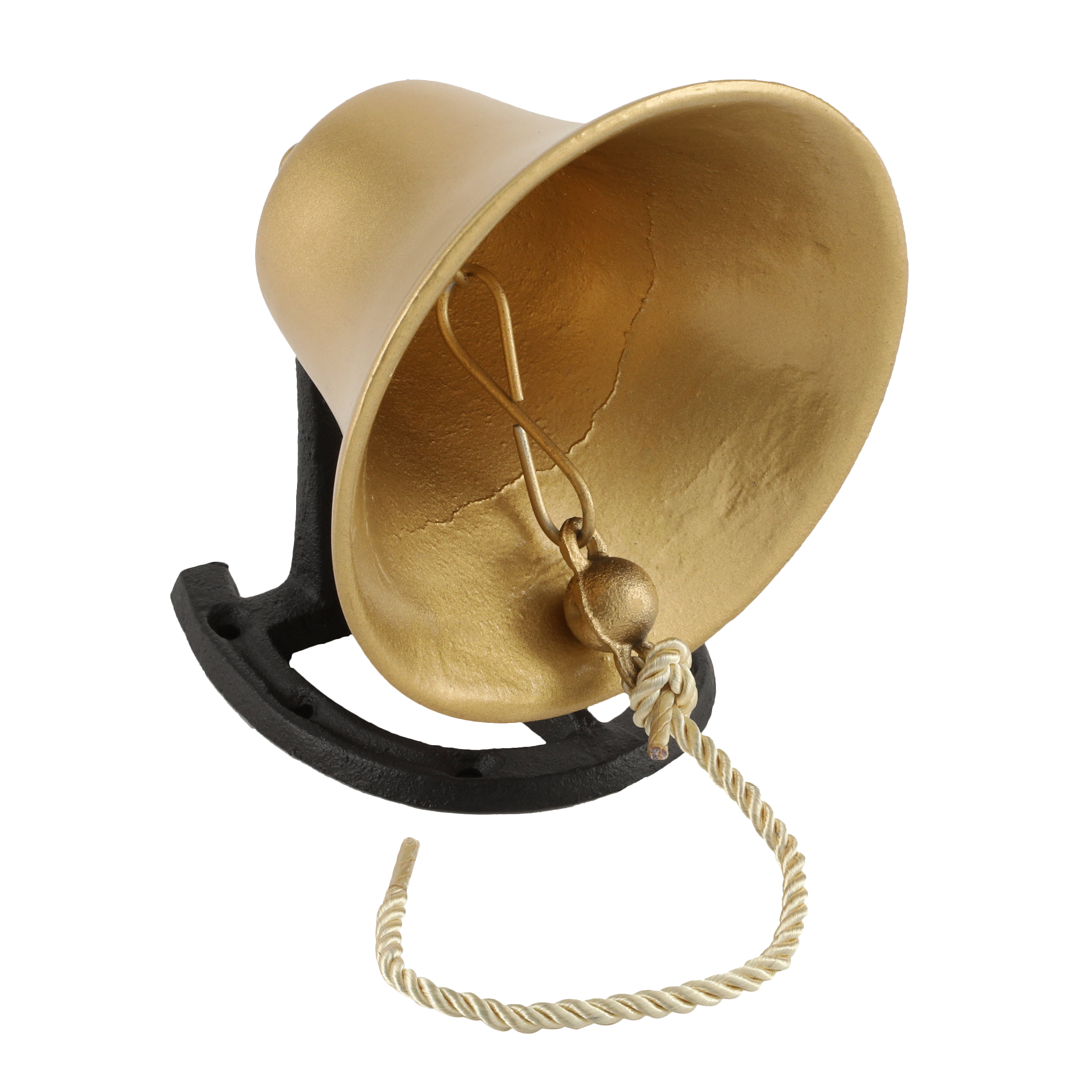 Gorilla Playsets Metal Dinner Bell Accessory with Black Horseshoe Mount - Gold - image 3 of 4