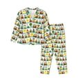 thumbnail image 1 of Balery Train With Animals Conjunto de Pijama con Estampado para Mujer, Conjunto de Dos Piezas con Manga Larga, Ropa de Dormir Suave con Bolsillos, Pijamas Cómodos-XX-Large, 1 of 7