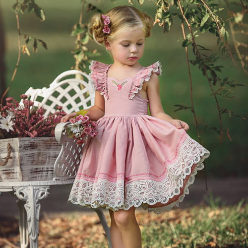 Toddler Baby Girl Tutu Lace Party Dress Flower Girl Dress Princess Dress Kids Girl Floral Dress Clothes 