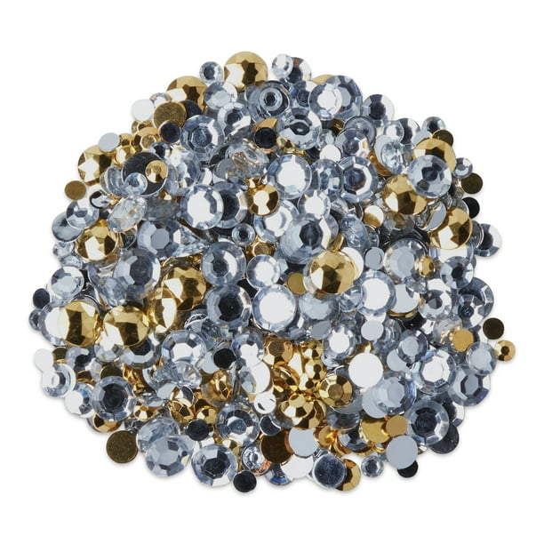 Pop! Acrylic Gems Round, Crystal/Gold