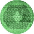 thumbnail image 1 of Ahgly Company Indoor Round Medallion Emerald Green Traditional Area Rugs, 8' Round, 1 of 4