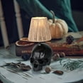 thumbnail image 5 of FSLiving Art Skull Lamp Table Lamp Rechargeable Battery Operated Light Bulb by Remote, Wireless Timer 15 Color Temperature Natural Twine Braiding Cone Shade, Dimmable Gothic Ossuary Macabre Accent, 5 of 8