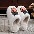 thumbnail image 6 of Shadoumai Spooky Slides Halloween Jack O Lantern Pumpkin Indoor Outdoor Fuzzy House Slippers Shoes Gifts For Women Men, 6 of 8