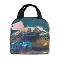 thumbnail image 1 of Fotbe Sunshine Underwater Sand Turtle Bolsa Térmica con Estampado y Forro de Aluminio Grueso Bolsa de Almuerzo con Bolsillo Frontal para Hombres y Mujeres, Ideal para Trabajo, Escuela, 1 of 8