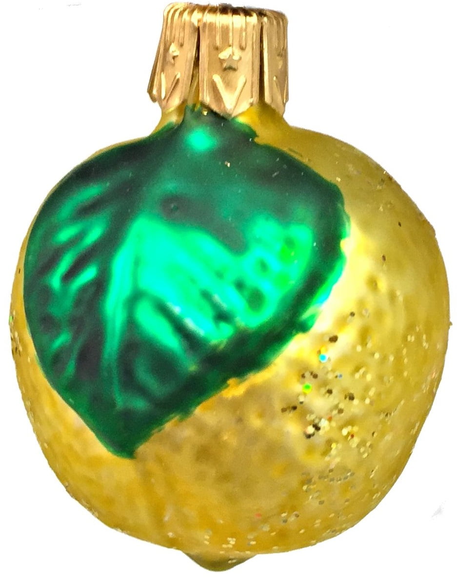 Small Yellow Lemon Citrus Fruit Polish Glass Christmas Tree Ornament Decoration 5346