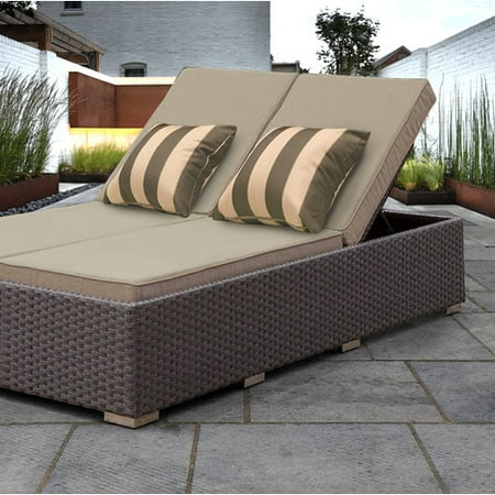 Wrought Studio Lulsgate Double Chaise Lounge With Cushion