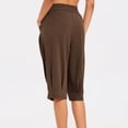 thumbnail image 5 of SHE IS Womens Baggy Harem Capri Pants Wide Leg Lounge Elastic Waist Sweatpants Casual Beach Trousers with Pockets, 5 of 6