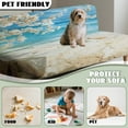 thumbnail image 6 of Yuyamidu Beach Print Futon Cover Armless Sofa Covers Breathable Armless Futon Bed Cover with Elastic Edge Breathable Rv Jackknife Sofa Covers Gift for Friends, 6 of 8