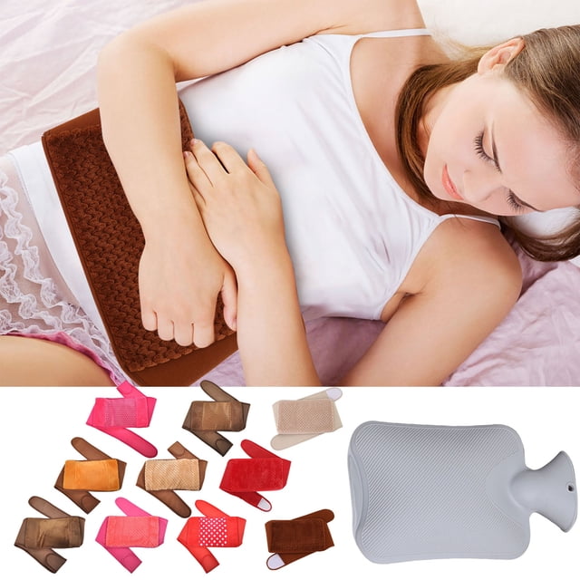 Xihbxyly Calentador de Manos a Prueba de Explosiones, Bolsa de Agua Caliente de Goma, Diseño de Funda Suave para La Cintura, Retención de Calor Duradera, Alivio Del Dolor Muscular y Articular, Alivio