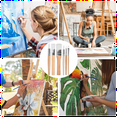 thumbnail image 7 of Wooden Paint Brush Set, 6 Pieces Paintbrushes for Acrylic Painting Painting Brushes Kit, Artist Paint, 7 of 7