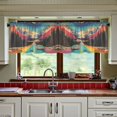 thumbnail image 3 of Yayeee Kitchen Curtains Tier Set of 2 Light Filtering 57"x36" Over Sink Window Panels, Colorful Road, 3 of 7