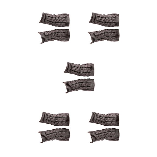 ZLight 1 Pair Fingerless Mittens Fashionable Simple Knitting Craft Clothes Accessory for Decoration Keeping-warm Wear Dark grey 5Set
