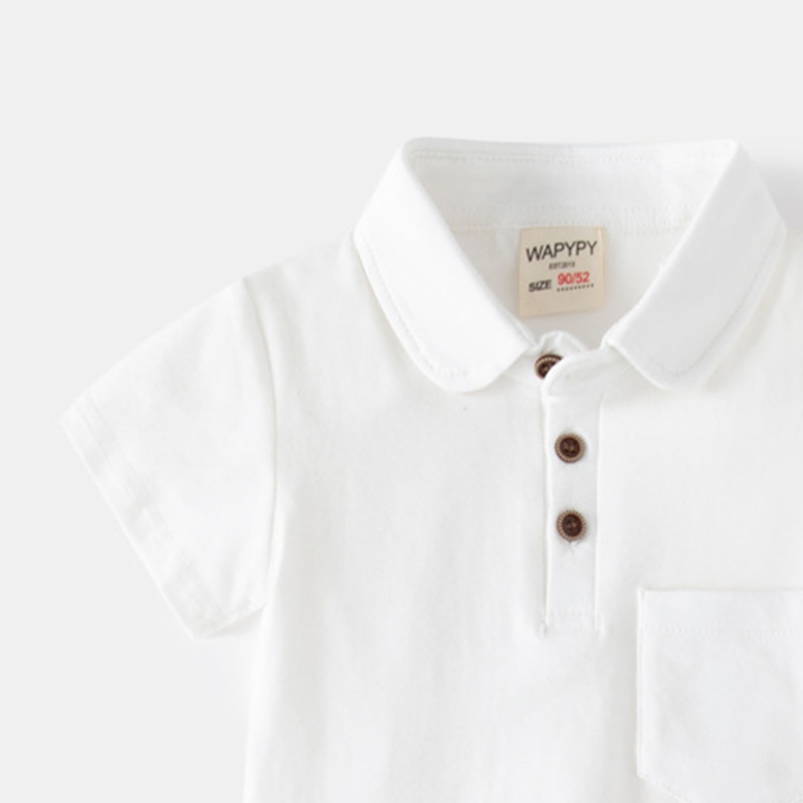 3-Pack Toddler Boy Basic Lapel Collar Short-sleeve White Shirt