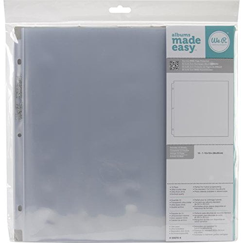 8x8 Page Protectors We-R Memory Keepers Post Bound Scrapbook Refill Pages 25 pk