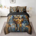 thumbnail image 2 of Erosebridal Egyptian Pharaoh Bed in a Bag Queen Size, Occult Ancient Egypt Bed Set, Aesthetic Brown Blue Bedroom Decor, Reversible 7pcs, 2 of 4