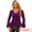 Purple, variant on DARING DIVA Women's V Neck Velvet Blouse Flare Casual Top M Burgundy