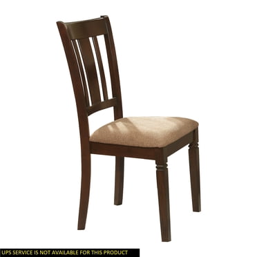 Dining Chairs Transitional 2pc Set Wooden Counter Height Chairs Fabric Upholstered Ladder Back ...